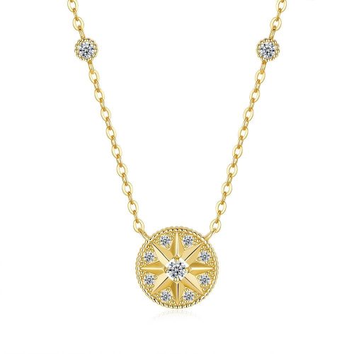 Hexagram Moissanite Necklace -18K Gold