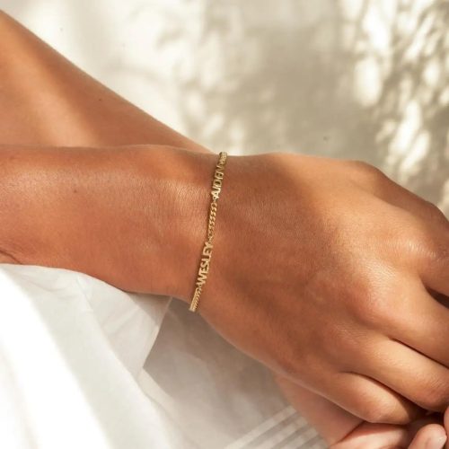 Couple Custom Letter Bracelet -18K Gold