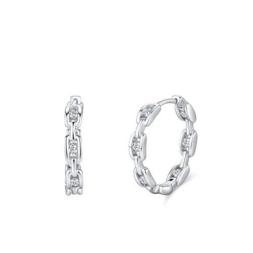 Punk Diamond Earrings -Sterling Silver